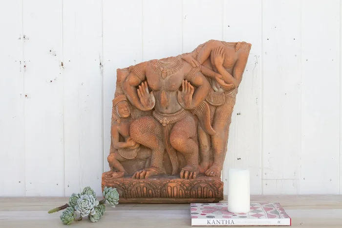 Large Antique Thai Terracotta Mythical Statue