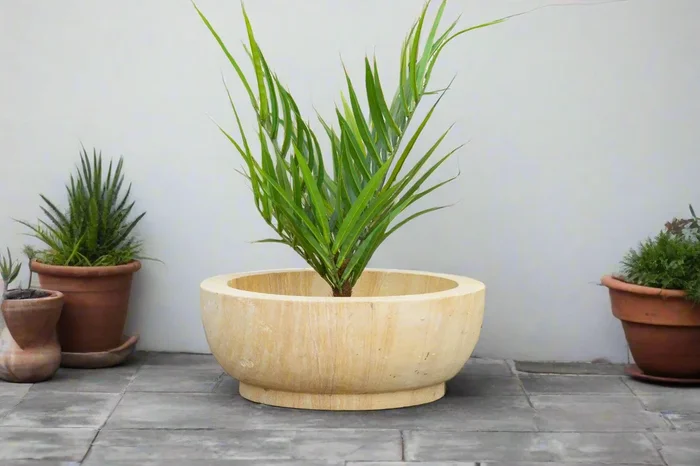 Large Elegant Stone Round Planter