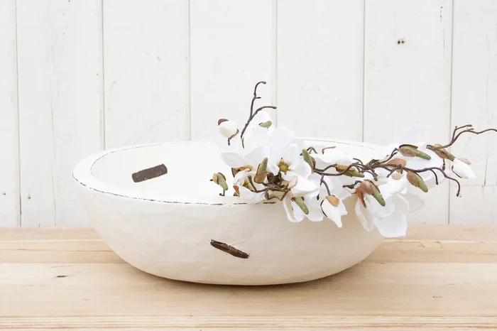 Large Metal Strap White Bowl (Trade)