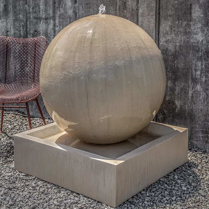 Large Sphere Fountain – French Limestone (Additional Patinas Available)