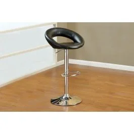 Larry Black Leather Bar Stool (Set of 2)