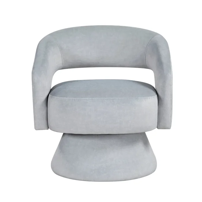 Lavon Gray Velvet Swivel Chair
