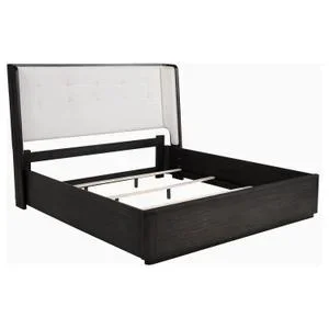 Leandro 55-inch Eastern King Wingback Bed Burnished Black