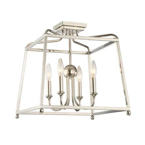 Libby Langdon Sylvan 4 Light Polished Nickel Semi Flush Mount (205|2243-PN_NOSHADE)
