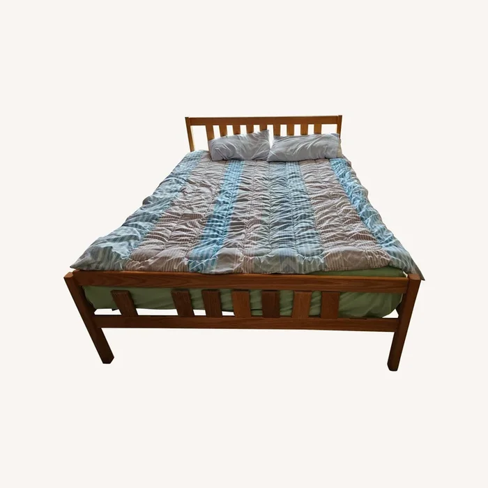 Light Grey Wooden Full Size Bed