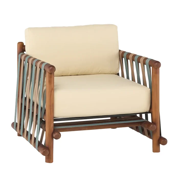 Lignes wood outdoor Lounge chair