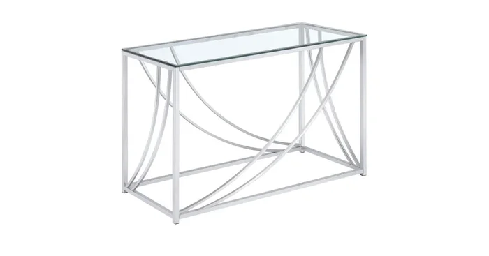 Lille Glass Top Entryway Console Table Accents Chrome