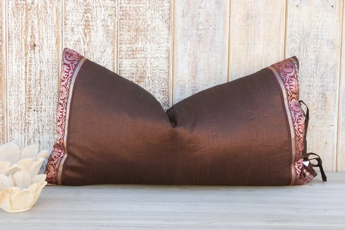 Lisha Large Festive Indian Silk Queen Lumbar Pillow Cover