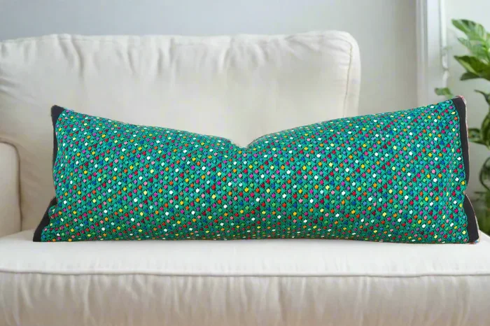 Long Vintage Mayan Brocade Akna Pillow