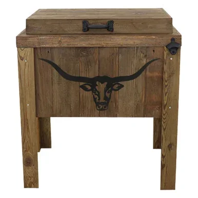 Longhorn Face Single Cooler – Walnut