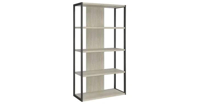Loomis 72-inch 4-shelf Bookshelf Whitewashed Grey