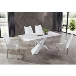 Luke White Ceramic Top Dining Table