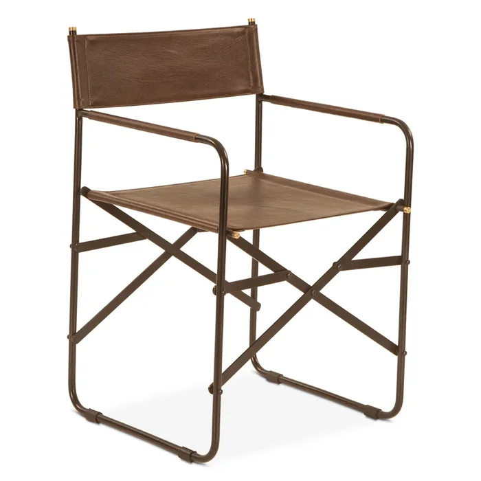 Lund 19″ Director’s Chair in Brown Leather