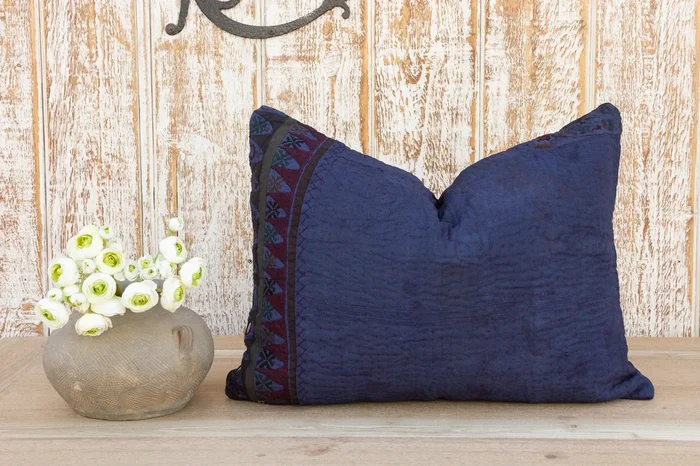Lwin Antique Indigo Grain Sack Pillow (Trade)