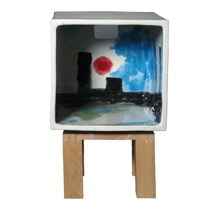 Maiolica Sculptural Bedside Table