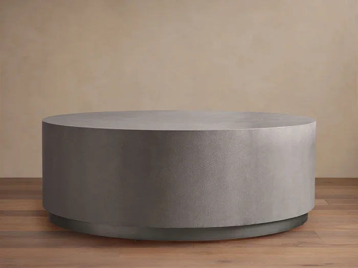 Malone Round Plinth Coffee Table in Manta