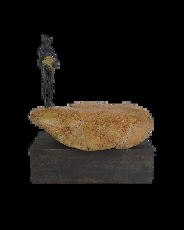 Man on Rock Small Bronze