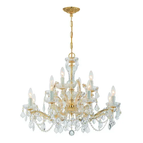 Maria Theresa 12 Light Spectra Crystal Gold Chandelier (205|4479-GD-CL-SAQ)