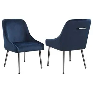 Mayette Upholstered Dining Side Chair Blue (set of 2)