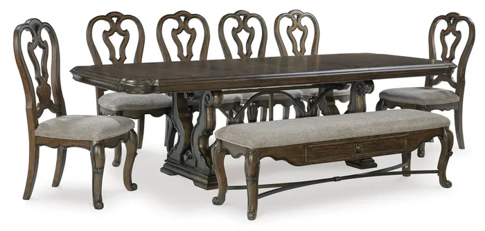 Maylee 8-Piece Dining Set with Bench