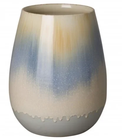 Medium Ombre Cup Ceramic Planter – Rain Blue Glaze