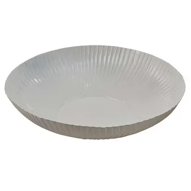 Metal Grooved Serving Bowl