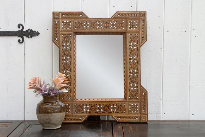 Mid-Century Marquetry Mirror