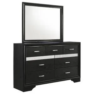 Miranda 7-drawer Dresser With Mirror Black