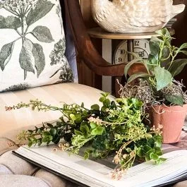 Mixed Faux Eucalyptus Greenery Bush Bundle of 6