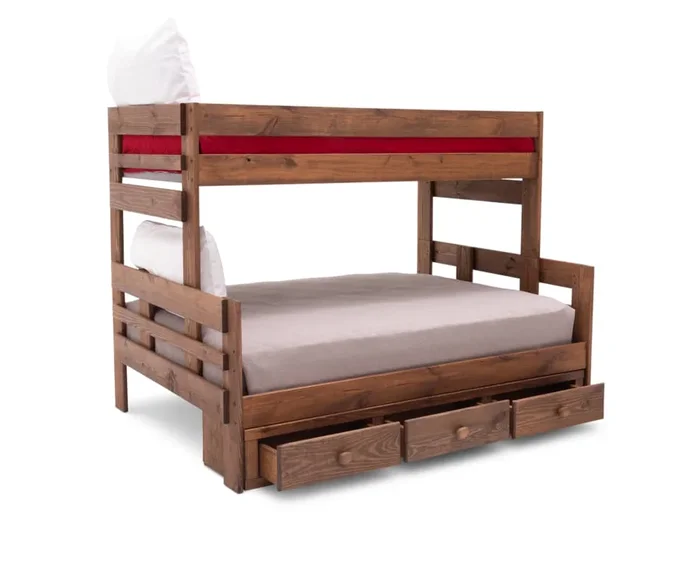 Moab Twin-Full Bunk Bed with 3 Drawer Underdresser