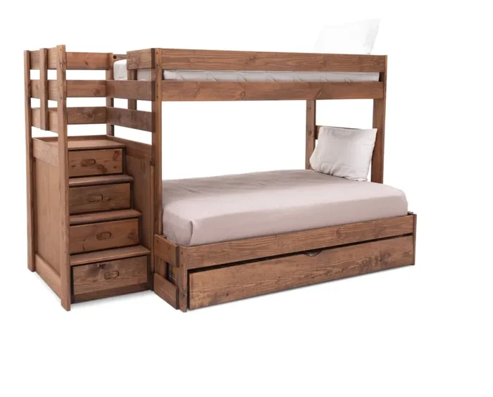 Moab Twin-Full Stairbed with Twin Trundle and Mattress