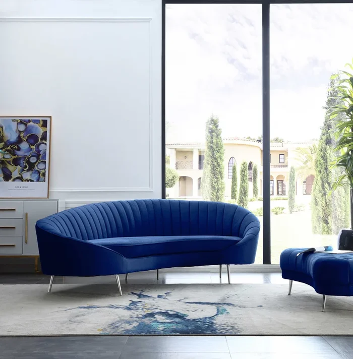 Modern Chaise-Style Sofa w/ Pet & Stain Resistant Fabric