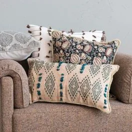 Modern Glam Accent Pillow Geometric Embroidery