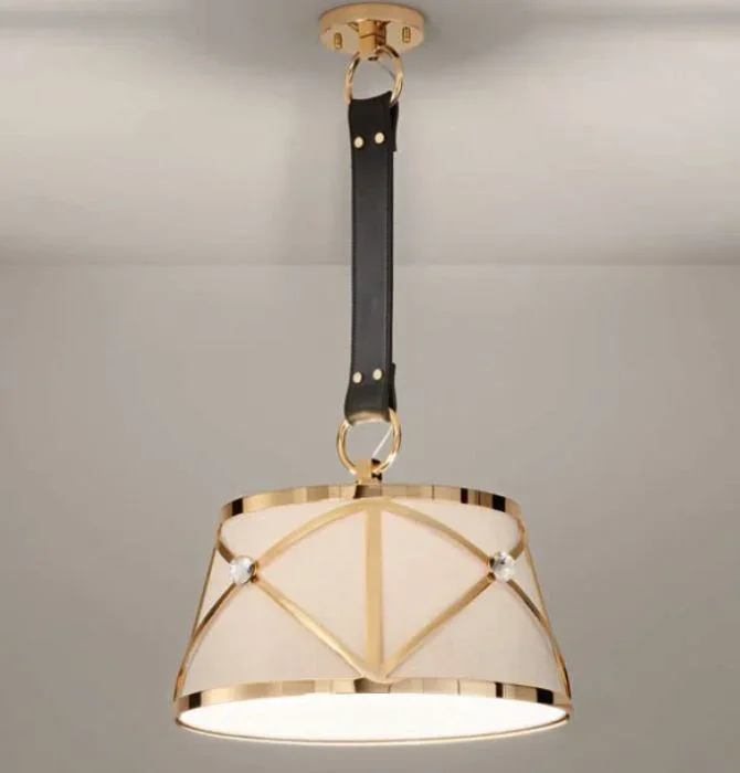 Modern Pendant Light With Premium Gem & Faux Leather Strap