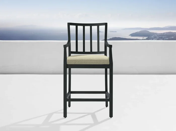 Montego Outdoor Aluminum Counter Stool in Eden Sage