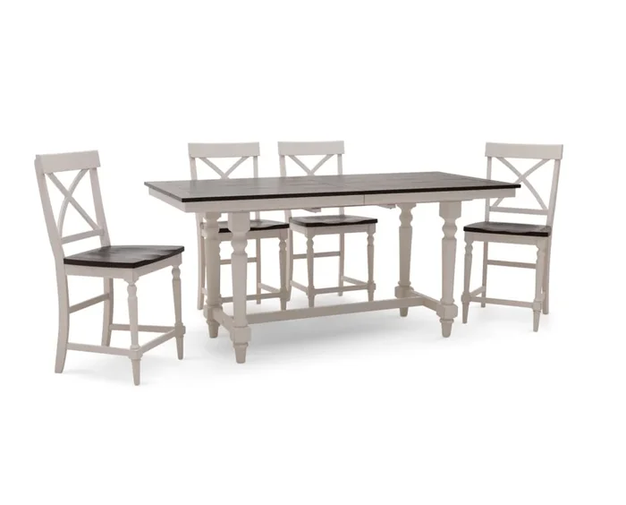 Mountain Home 5 Pc. 98″ Counter Height Set with Backed Bar Stool