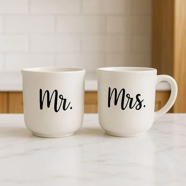 Mr. & Mrs. Speckled Coffee Mug Set