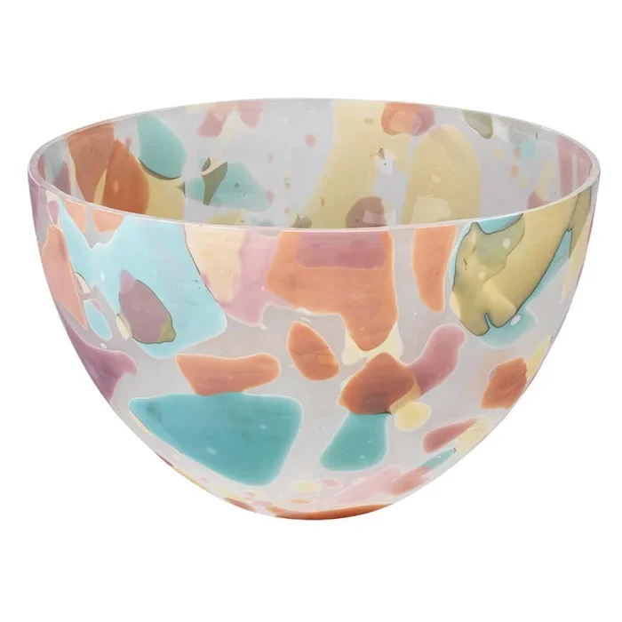 Multicolor Decorative Hand Blown Glass Bowl – Large
