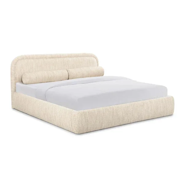 Murielle Taupe Textured Boucle Bed