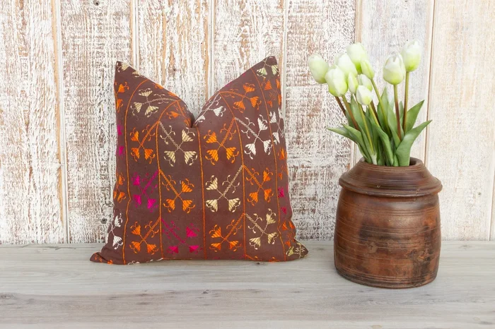 Myra Antique Indian Folk Pillow Cover