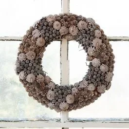 Neutral Hue Mixed Pinecone Wreath