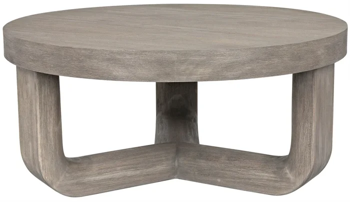 Noir Joel Round Coffee Table – Grey
