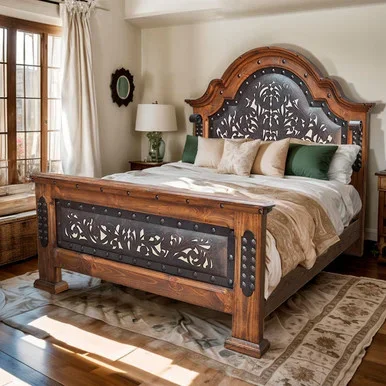 North Fork Tooled Leather Bed – King