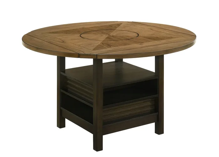 Oakly Transitional Counter Height Table with Lazy Susan