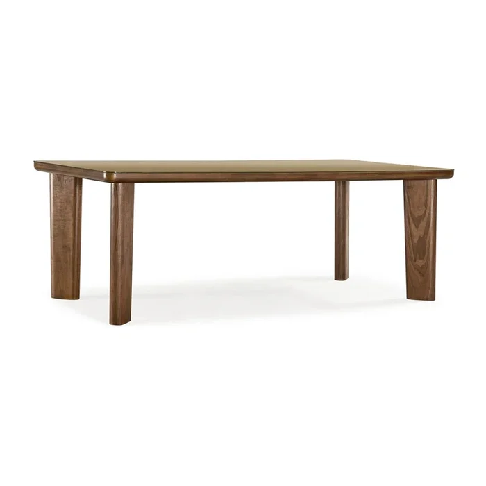 Oani Walnut and Glass 83″ Rectangular Dining Table