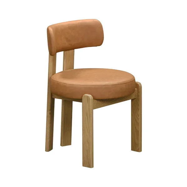 Odessa Saddle Brown Vegan Leather Dining Chair