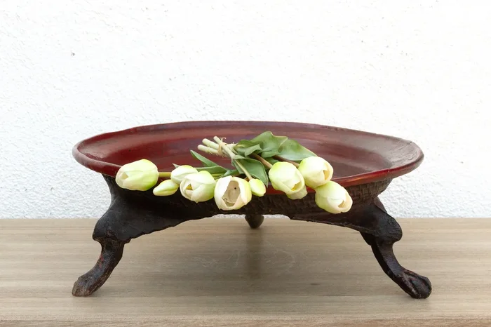 Offering Elegance, Antique Burmese Lacquered Tray
