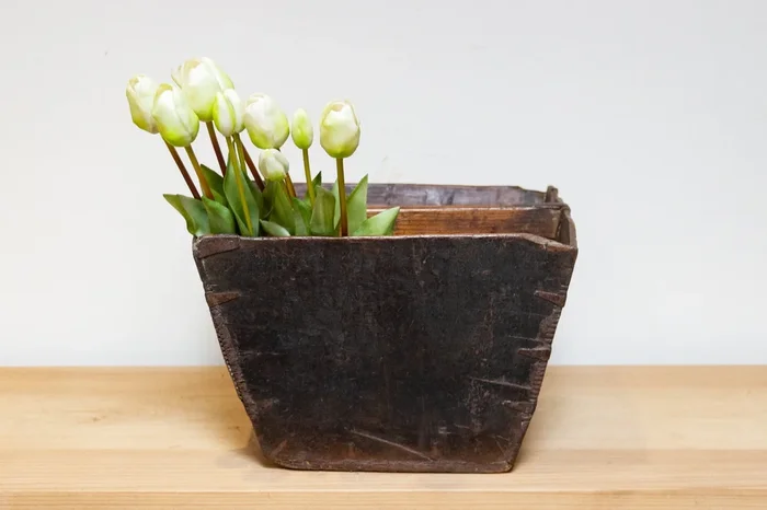 Old Chinese Wooden Basket (Trade)