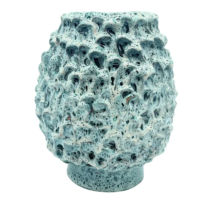 Olive Onda Series Adventurine Green Ceramic Vase