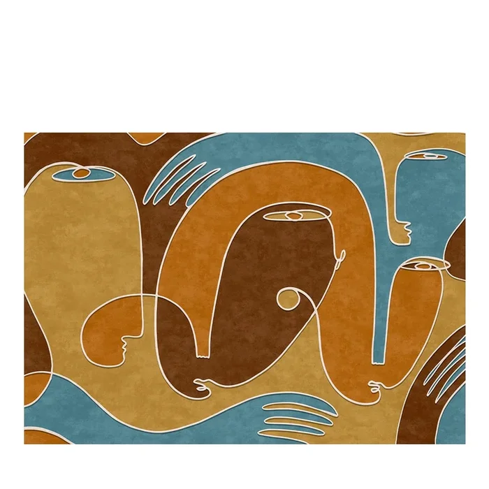 Oneline multicolor textured wallpaper